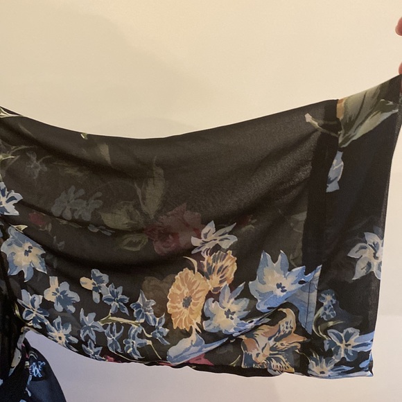 Helena Quinn Floral Print Mid Length Wrap polyester Georgette Robe - Picture 3 of 6